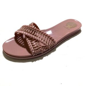 NWOT Vince Camuto Erindra Blush Criss Cross Jelly Slides/Sandals